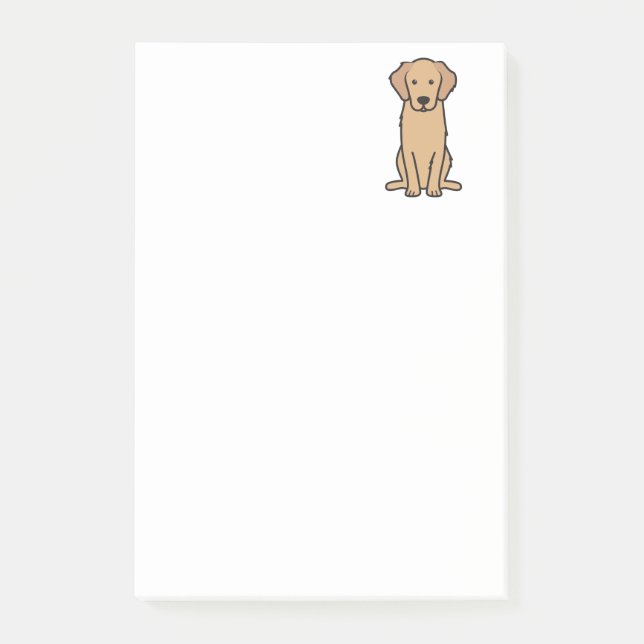 Notas Post-it® Dibujo animado del perro del golden retriever (Anverso)