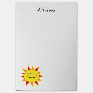 Notas Post-it® dibujo animado feliz amarillo lindo del sol