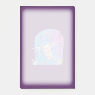 Notas Post-it® Dibujo Bat Skeleton RIP Gravestone Halloween