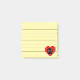 Notas Post-it® Dibujo cardíaco de garras de perro 3x3