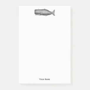 Notas Post-it® Dibujo de ballena vintage del siglo XIX
