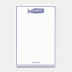 Notas Post-it® Dibujo de ballena vintage del siglo XIX N