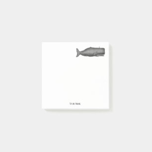Notas Post-it® Dibujo de ballena vintage del siglo XIX N
