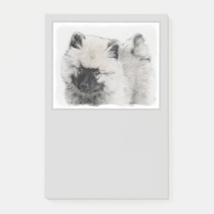 Notas Post-it® Dibujo de cachorros de Keeshond - Arte de perros o