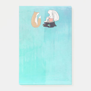 Notas Post-it® Dibujo de criaturas de bosques de zorro y conejo