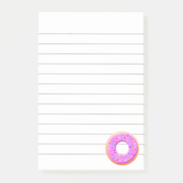 Notas Post-it® Dibujo de Donut Adorable con Sprinkles (Anverso)