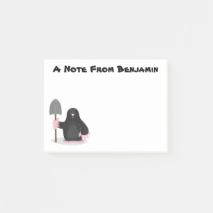 Notas Post-it® Dibujo de ilustración de topo feliz lindo