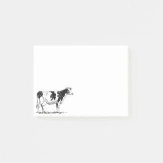 Notas Post-it® Dibujo de lápiz Fresian Dairy Cow Holstein