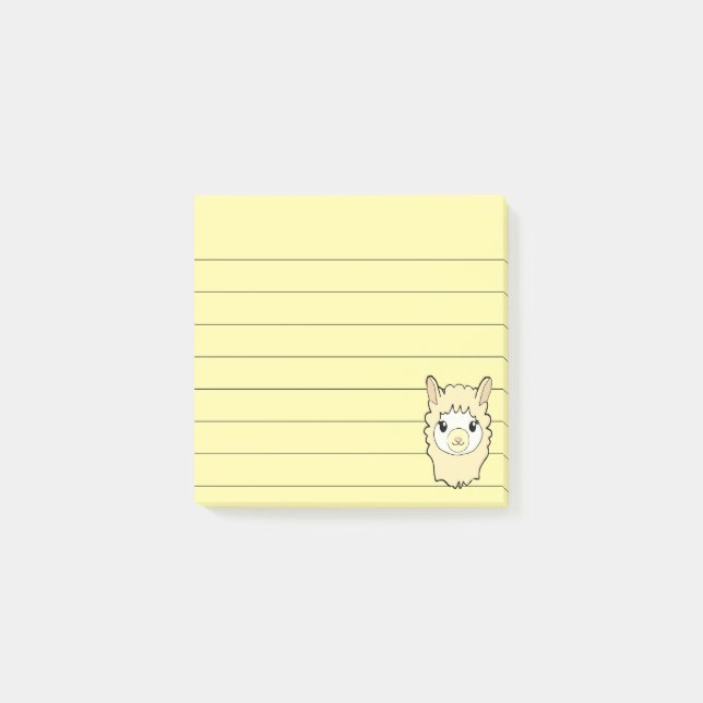 Notas Post-it® Dibujo de Llama Cuta Enrollado 3x3 (Anverso)