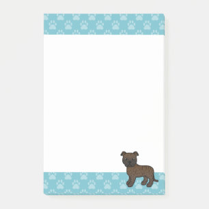 Notas Post-it® Dibujo de perro Staffordshire Bull Terrier atigrad