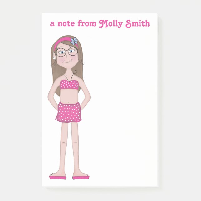 Notas Post-it® Dibujo de Personalizado de chicas astutas y extrav (Anverso)