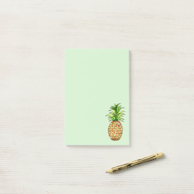 Notas Post-it® dibujo de piña acuarela (Escritorio)
