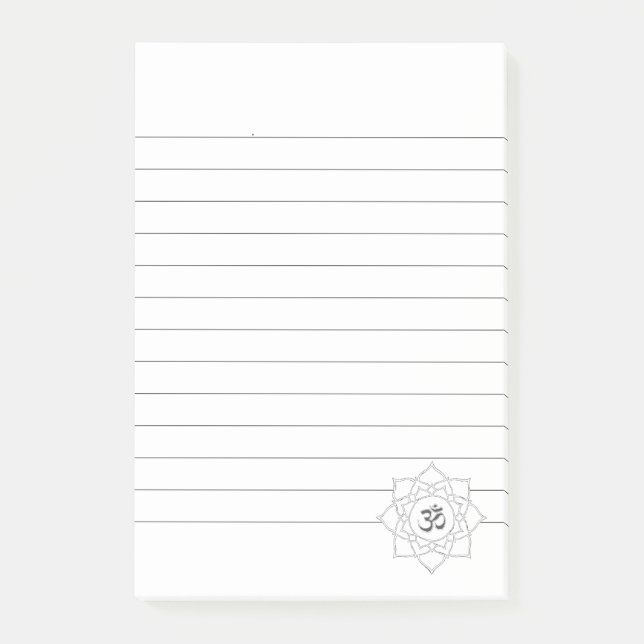 Notas Post-it® Dibujo de símbolos Om de flor de Lotus en línea (Anverso)