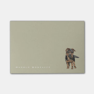 Notas Post-it® Dibujo del perrito del pastor alemán