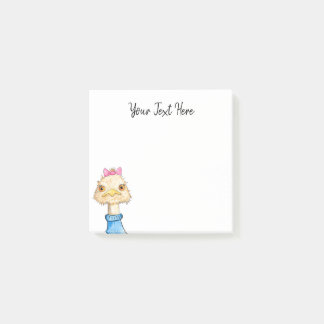 Notas Post-it® Dibujo divertido personalizado del pájaro