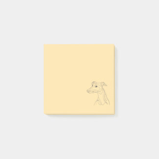 Notas Post-it® Dibujo en línea de galgo gris - Diseño minimalista