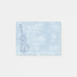 Notas Post-it® Dibujo lineal del violín azul en efecto