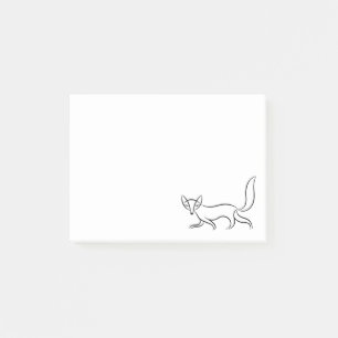 Notas Post-it® Dibujo lineal simple del Fox