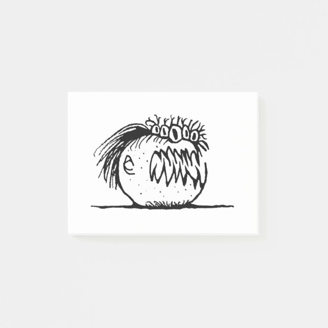 Notas Post-it® Dibujo monstruoso de fantasía fea (Anverso)