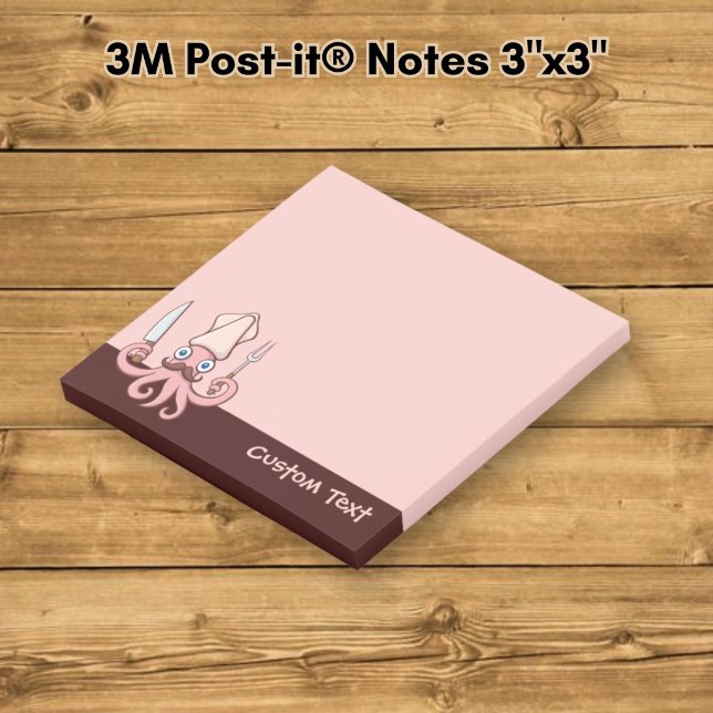Notas Post-it® Dibujos animados de chef calamar (Subido por el creador)