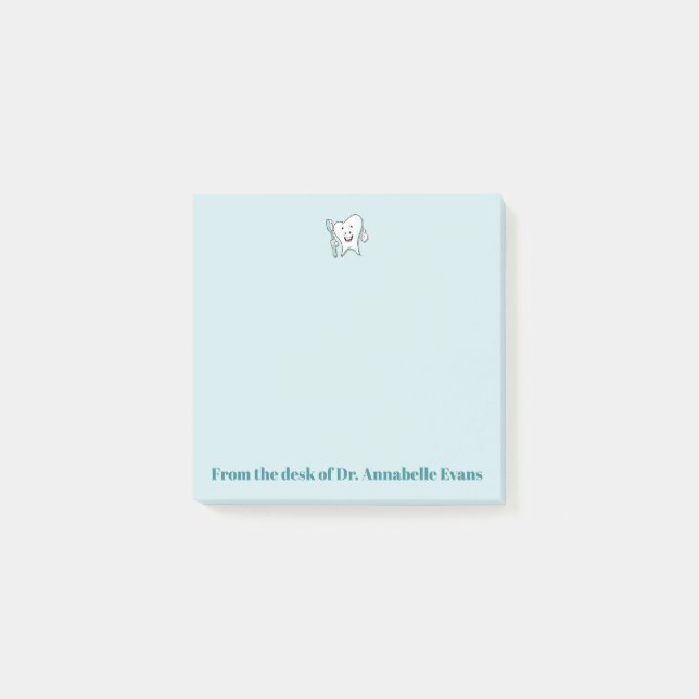 Notas Post-it® Diente y cepillo azules (Anverso)