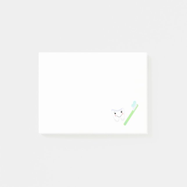 Notas Post-it® Diente y Cepillo de Dientes (Anverso)