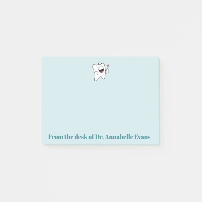 Notas Post-it® Diente y cepillo felices (Anverso)