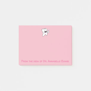 Notas Post-it® Diente y cepillo rosados felices