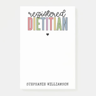 Notas Post-it® Dietista Multicolored RD personalizado registrado