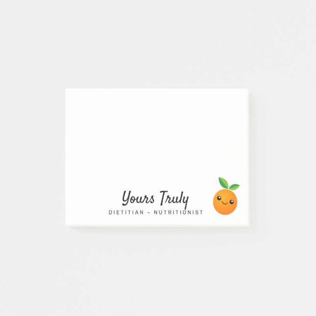 Notas Post-it® Dietista personalizado de fruta naranja lindo pers (Anverso)
