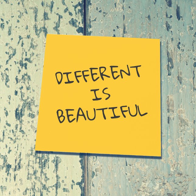 Notas Post-it® Diferente es Hermoso Frase Positiva (Subido por el creador)