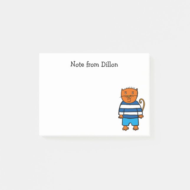 Notas Post-it® Dillon el gato personalizado (Anverso)