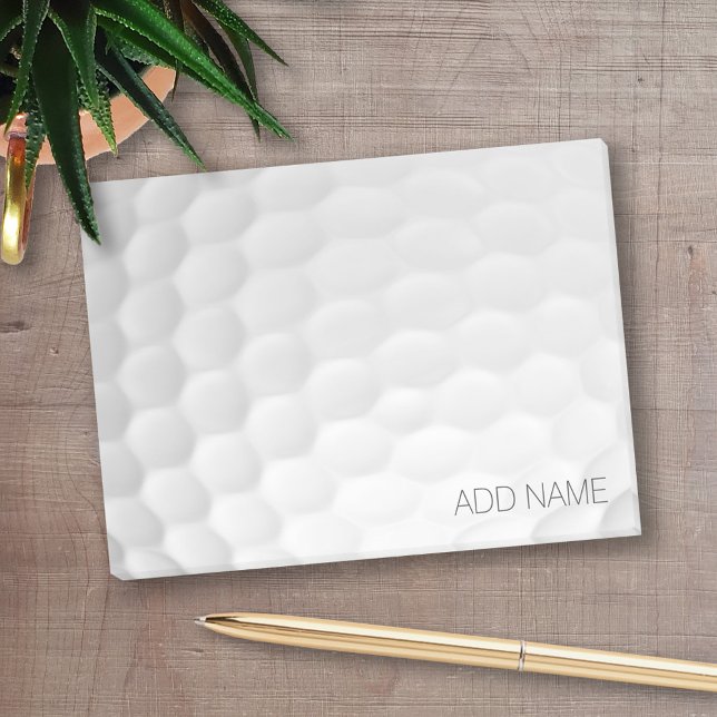 Notas Post-it® Dimples de bolas de golf con nombre personalizado (Personalized Post-It Note - Golf Theme)