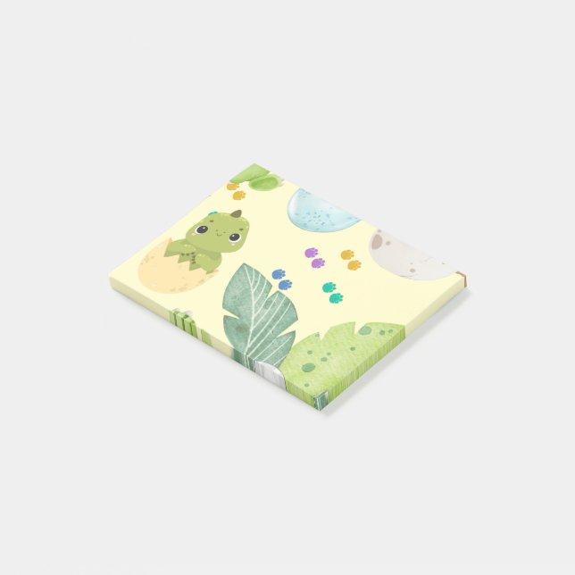 Notas Post-it® Dino Pequeño Adorable (En perspectiva)
