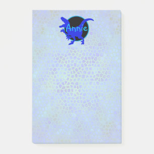 Notas Post-it® Dinosaurio Azul Personalizado
