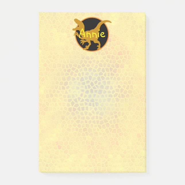 Notas Post-it® Dinosaurio de oro personalizado (Anverso)