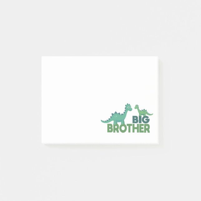 Notas Post-it® Dinosaurio hermano mayor, hermanos lindos animales (Anverso)