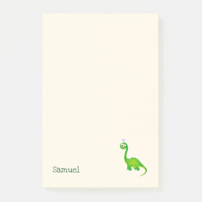 Notas Post-it® Dinosaurio prehistórico con nombre (Anverso)
