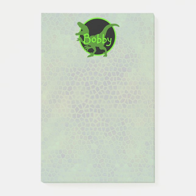 Notas Post-it® Dinosaurio Verde Personalizado (Anverso)