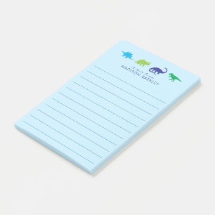 Notas Post-it® Dinosaurios azules cutan el dino de los niños