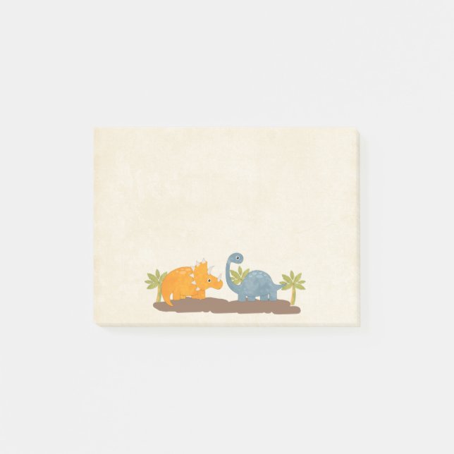 Notas Post-it® Dinosaurios Cutos Vida Silvestre Prehistórica (Anverso)