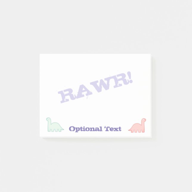 Notas Post-it® Dinosaurios Lindos Colores Pastel (Anverso)