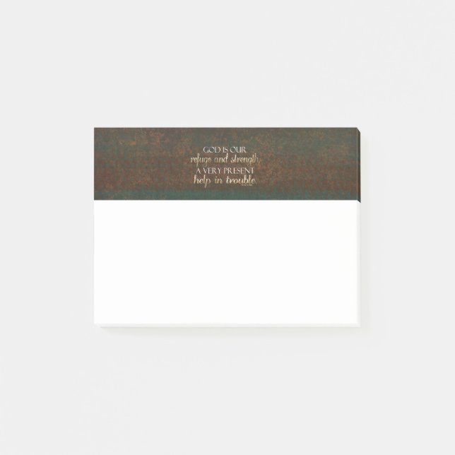 Notas Post-it® Dios es nuestro verso cristiano Brown/oro de la (Anverso)