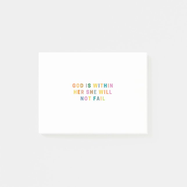 NOTAS POST-IT® DIOS ESTÁ DENTRO DE ELLA NO FALLARÁ (Anverso)
