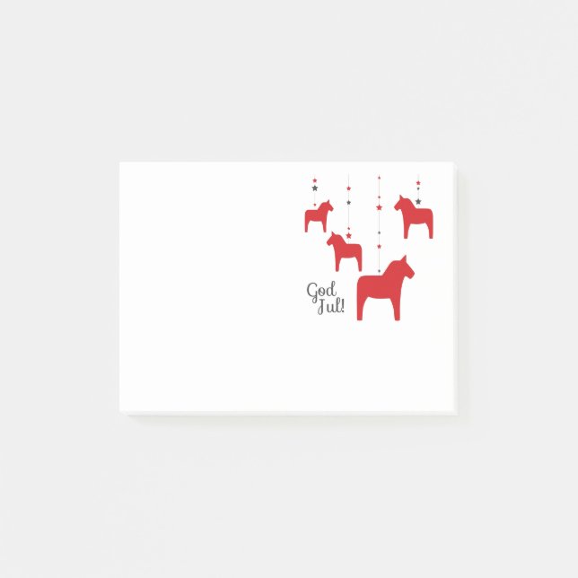 Notas Post-it® ¡Dios jul! Dala Horse Notes (Anverso)