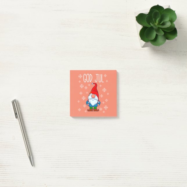 Notas Post-it® Dios Jul, Tomte Gnome sueco, Escandinavia Merry (Oficina)