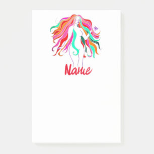 Notas Post-it® Diosa multicolor de pelo largo Thunder_Cove