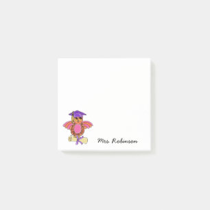 Notas Post-it® Diploma de lechuza blanca 3 x 3