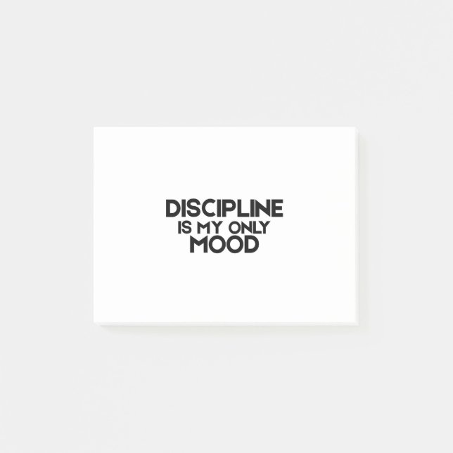Notas Post-it® Discipline Is My Only Mood Minimalist (Anverso)