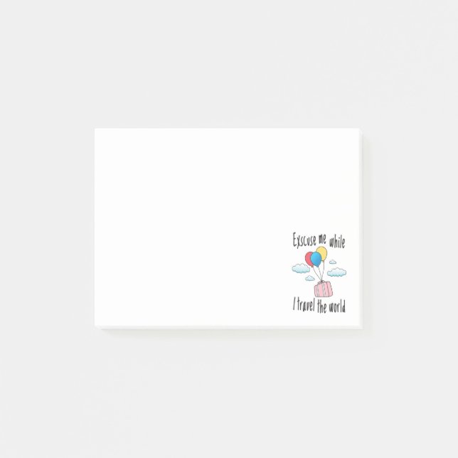 Notas Post-it® Disculpe mientras viajo por el mundo (Anverso)